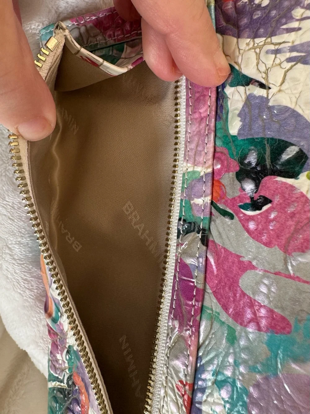 Brahmin Polina Multicolor Daylily Crossbody / Clutch / Wallet w/Chain Strap